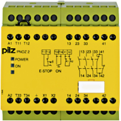 Safety relay (standalone), inputs: 1-channel wiring,outputs: 3 N/O, 1 N/C, UB = 230 V AC, width: 90 mm,screw terminalsintegrated, monitoring of E-STOP, safety gates, feedback loop.