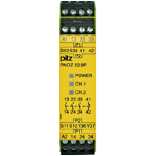 Safety relay (standalone), inputs: 1/2-channel wiringwithout detection of shorts across contacts, outputs: 3 N/O, 1 N/C,automatic/manual/monitored start, UB 24 V DC, width: 22.5 mm,plug-in screw termi