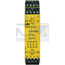 Safety relay (standalone), inputs: 1/2-channel wiringwith/without detection of shorts across contacts, outputs: 3 N/O, 1 N/C,automatic/manual start, UB 24 - 240 V AC/DC, width: 22.5 mm,plug-in screw t