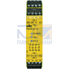 Safety relay (standalone), inputs: 1/2-channel wiringwith/without detection of shorts across contacts, outputs: 3 N/O, 1 N/C,monitored start, UB24 V AC/DC, width: 22.5 mm, plug-in screw terminals, mon