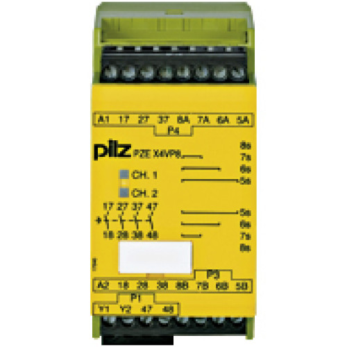 Contact expansion, inputs: 1-channel wiring, outputs: 4 N/O t-d (t= 8 s fixed), UB = 24 V DC, width: 45 mm plug-in terminalsof screw type, contact block for contact expansion in connection withsafety-