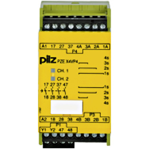 Contact expansion, inputs: 1-channel wiring, outputs: 4 N/O t-d (t= 4 s fixed), UB = 24 V DC, width: 45 mm plug-in terminalsof screw type, contact block for contact expansion in connection withsafety-