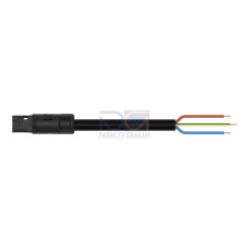 pre-assembled connecting cable, Eca, Plug/open-ended, black