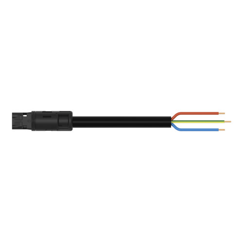 pre-assembled connecting cable, Eca, Plug/open-ended, black