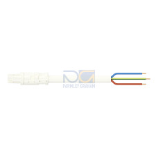 pre-assembled connecting cable, Eca, Socket/open-ended, white