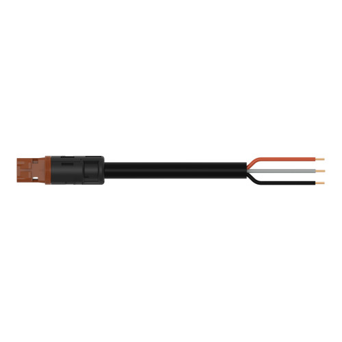 pre-assembled connecting cable, Eca, Plug/open-ended, brown
