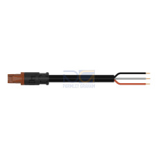 pre-assembled connecting cable, Eca, Socket/open-ended, brown