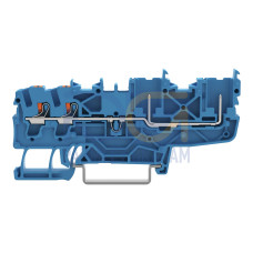 2-conductor/2-pin carrier terminal block, with push-button, 2.5 mm&sup2;, blue