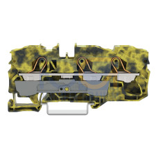 3-conductor through terminal block, 10 mm&sup2;, suitable for Ex e II applications, dark gray/yellow