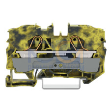 2-conductor through terminal block, 10 mm&sup2;, suitable for Ex e II applications, dark gray/yellow