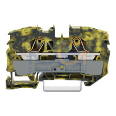 2-conductor through terminal block, 16 mm&sup2;, suitable for Ex e II applications, dark gray/yellow