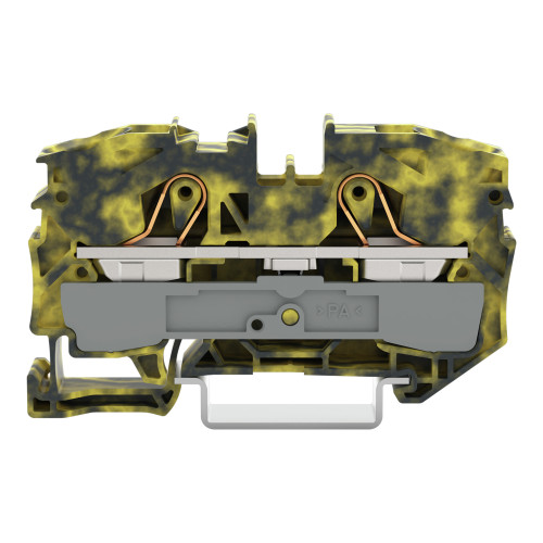 2-conductor through terminal block, 16 mm&sup2;, suitable for Ex e II applications, dark gray/yellow