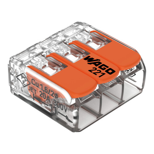 4mm&sup2; Compact Splicing Connectors, 3-Conductor Connector With Levers