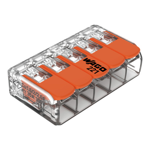 6mm&sup2; Compact Splicing Connectors, 5-Conductor Connector With Levers