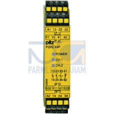 Safety relay (standalone), inputs: Per pushbutton 1 N/O, 1 N/C,outputs: 3 N/O, 1 N/C, UB = 24 V DC, width: 22.5 mm, plug-inspring-loaded terminals, two-hand control relay/monitoring ofsimultaneityof t