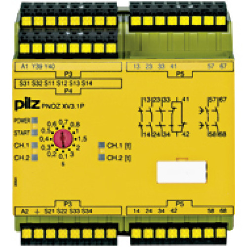 Safety relay (standalone) inputs: 1/2-channel wiring with/without detection of shorts across contacts