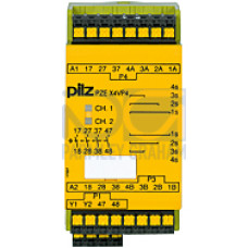 Contact expansion, inputs: 1-channel wiring, outputs: 4 N/O, (t =1 - 4 s), UB = 24 V DC, width 45 mm, plug-in spring-loaded terminals,contact block for contact expansion in connection withsafety-relat