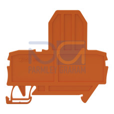 End plate for fuse terminal blocks, 2 mm thick, orange
