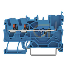 2-conductor/1-pin carrier terminal block, with push-button, 2.5 mm&sup2;, blue