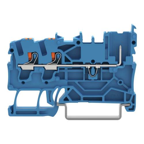 2-conductor/1-pin carrier terminal block, with push-button, 2.5 mm&sup2;, blue