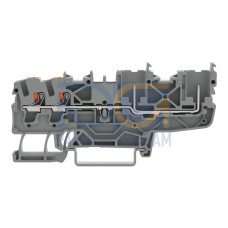2-conductor/2-pin carrier terminal block, with push-button, 2.5 mm&sup2;, orange