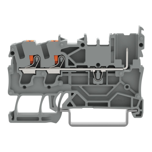 2-conductor/1-pin carrier terminal block, with push-button, 2.5 mm&sup2;, gray
