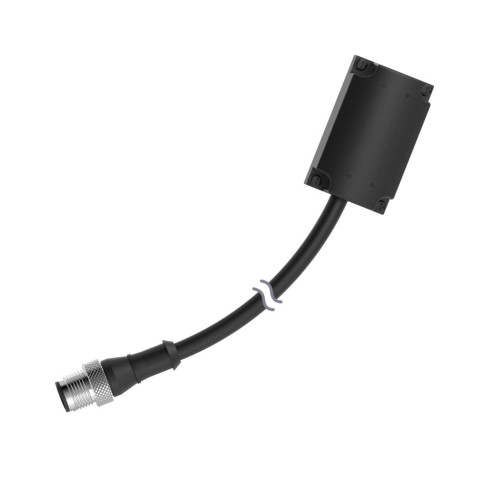 S4B Cordset Custom to M12 Double-Ended, 5-pin Straight Male Connector, 0.4 m (1.31 ft) Black PVC Jacket, Nickel-Plated Brass Coupling Nut