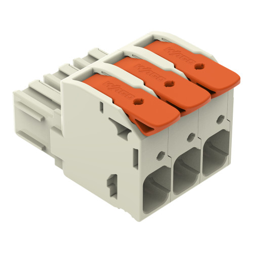 1-conductor female connector, lever, Push-in CAGE CLAMP&reg;, light gray