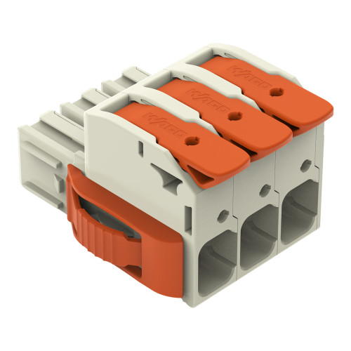 1-conductor female connector, lever, Push-in CAGE CLAMP&reg;, light gray