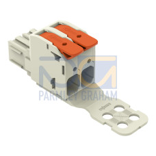 1-conductor female connector, lever, Push-in CAGE CLAMP&reg;, light gray