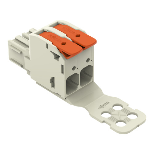 1-conductor female connector, lever, Push-in CAGE CLAMP&reg;, light gray