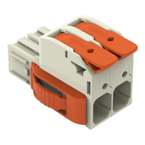1-conductor female connector, lever, Push-in CAGE CLAMP&reg;, light gray
