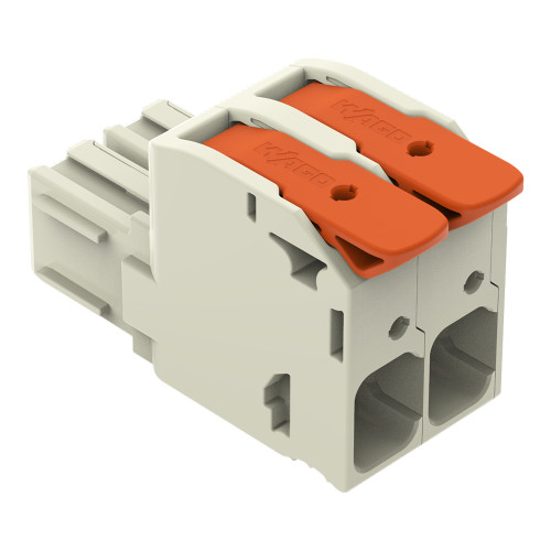 1-conductor female connector, lever, Push-in CAGE CLAMP&reg;, light gray