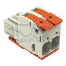 1-conductor female connector, lever, Push-in CAGE CLAMP&reg;, light gray