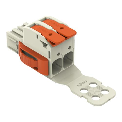 1-conductor female connector, lever, Push-in CAGE CLAMP&reg;, light gray