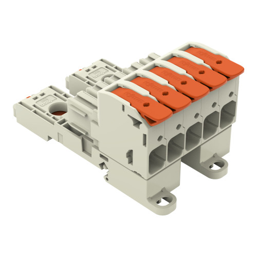 1-conductor female connector, lever, Push-in CAGE CLAMP&reg;, light gray