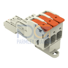 1-conductor female connector, lever, Push-in CAGE CLAMP&reg;, light gray