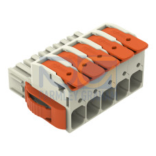 1-conductor female connector, lever, Push-in CAGE CLAMP&reg;, light gray