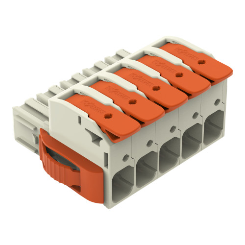 1-conductor female connector, lever, Push-in CAGE CLAMP&reg;, light gray