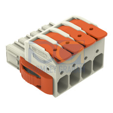 1-conductor female connector, lever, Push-in CAGE CLAMP&reg;, light gray