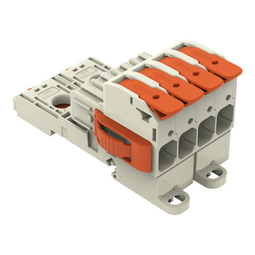 1-conductor female connector, lever, Push-in CAGE CLAMP&reg;, light gray