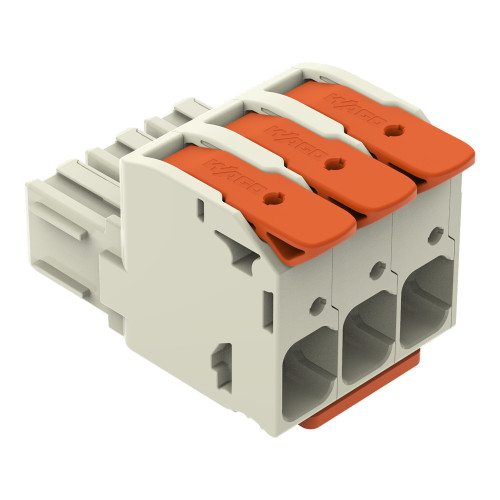 1-conductor female connector, lever, Push-in CAGE CLAMP&reg;, light gray
