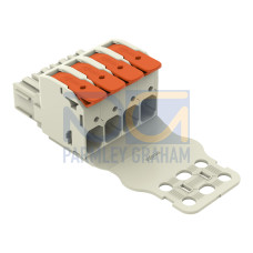 1-conductor female connector, lever, Push-in CAGE CLAMP&reg;, light gray