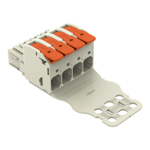 1-conductor female connector, lever, Push-in CAGE CLAMP&reg;, light gray