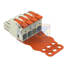 1-conductor female connector, lever, Push-in CAGE CLAMP&reg;, light gray