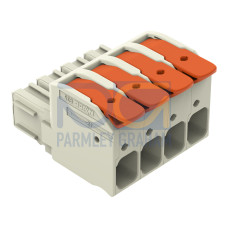 1-conductor female connector, lever, Push-in CAGE CLAMP&reg;, light gray
