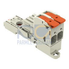 1-conductor female connector, lever, Push-in CAGE CLAMP&reg;, light gray
