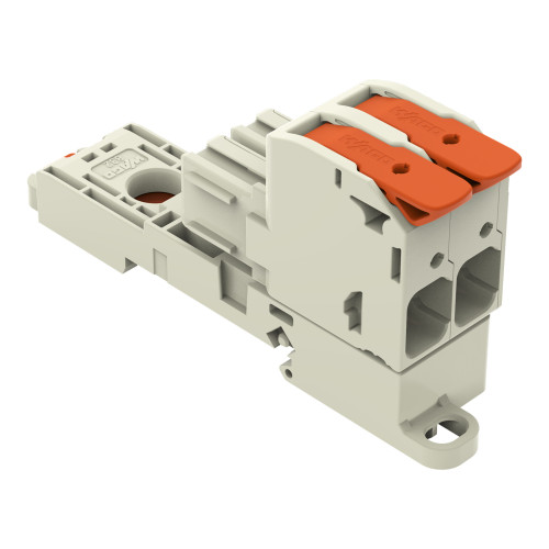 1-conductor female connector, lever, Push-in CAGE CLAMP&reg;, light gray