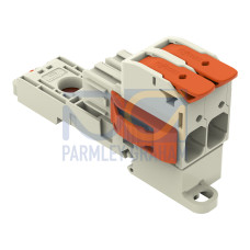 1-conductor female connector, lever, Push-in CAGE CLAMP&reg;, light gray
