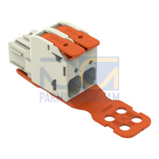 1-conductor female connector, lever, Push-in CAGE CLAMP&reg;, light gray
